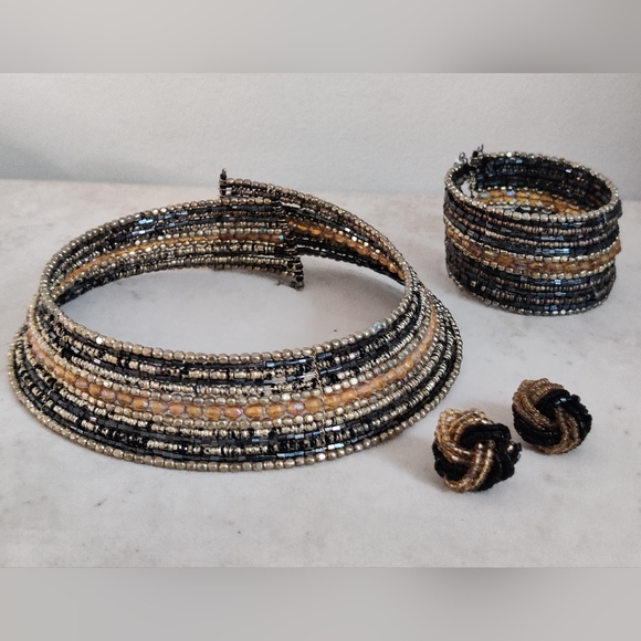 Cleopatra style glass seed beads jewelry set - Picture 13 of 15